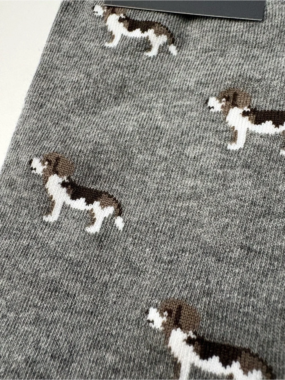 J. Crew Gray Crew Socks with Dog Accent